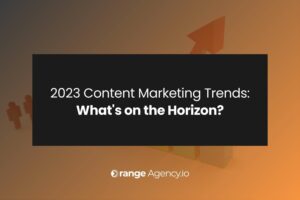 023 Content Marketing Trends' title against a contemporary background, hinting at upcoming trends in content marketing